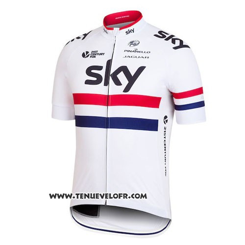 2016 Maillot Ciclismo France Rouge et Blanc Manches Courtes et Cuissard